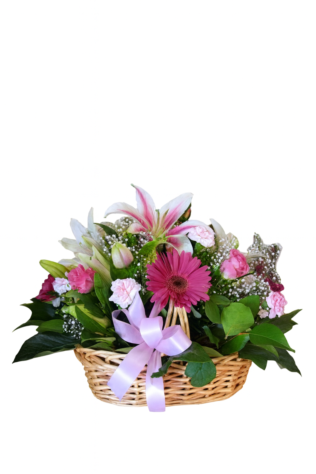 Sepette Karışık Mevsim Çiçeklerinden Aranjman