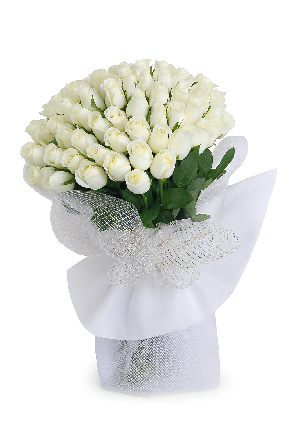 Büyüleyici Beyaz Gül Buketi